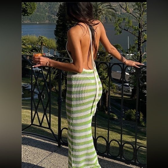 Bohemian Summer Vibes Backless Halter Maxi Beach Dress - Picture 3 of 7